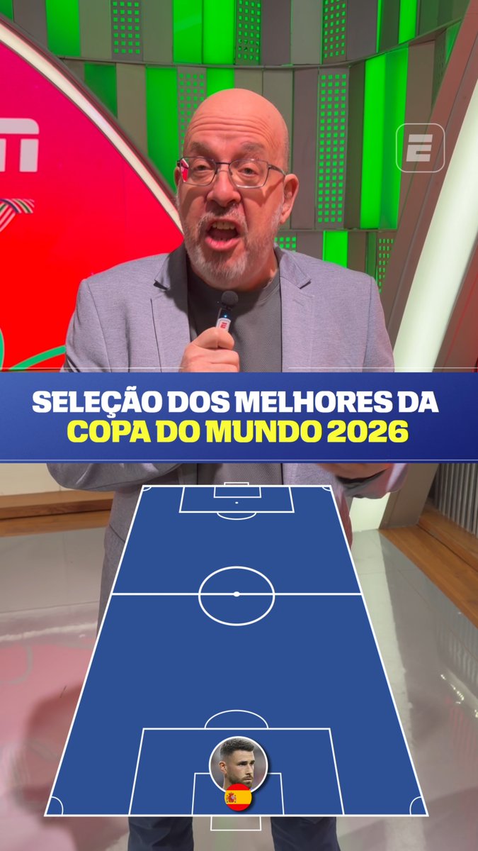 A SELEÇÃO DA COPA DO MUNDO! 👀🏆 Vitor Birner escalou a sua seleção dos melhores da Copa do Mundo 2026. Concorda com ele, fã de esportes? #ESPN2026 #FIFAWorldCup