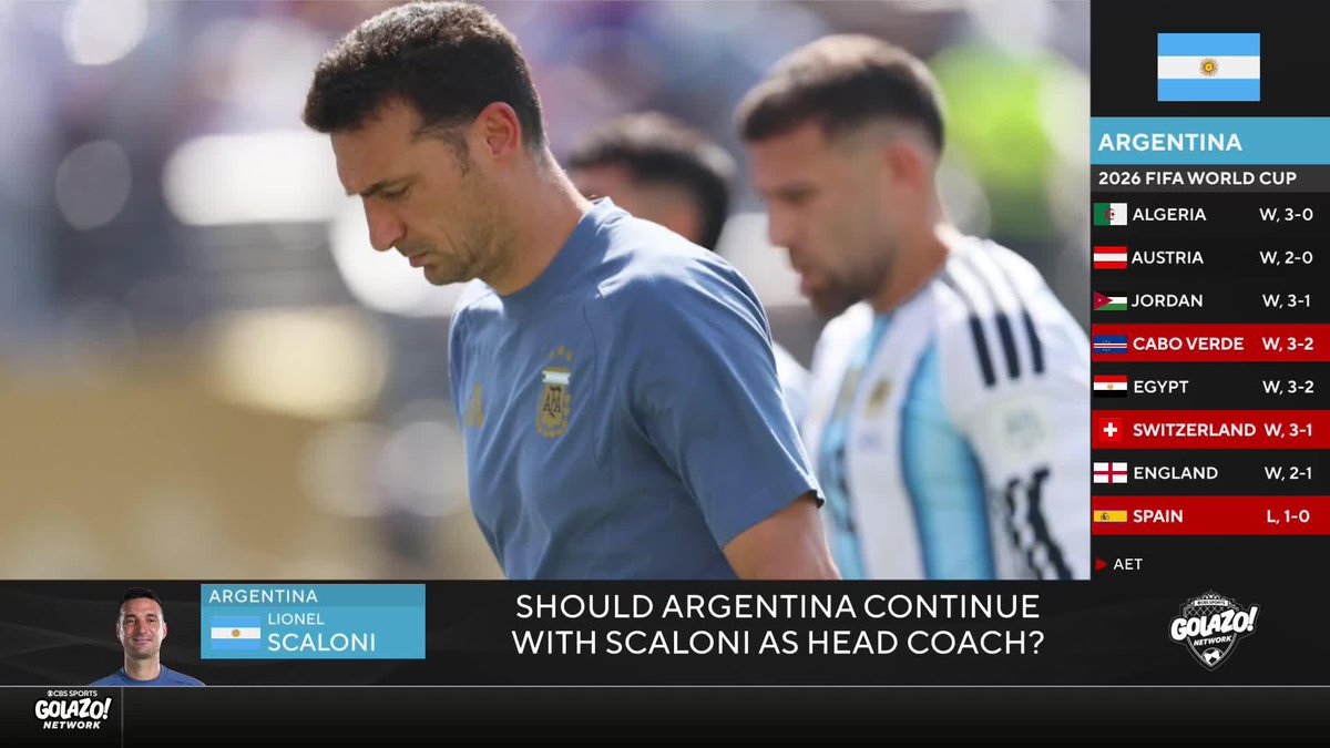 "He's earned that desire to keep going if he wants to keep going, but I think it gets stale after a while." Lionel Scaloni and Argentina need a reset after losing to Spain, says Chris Wittyngham