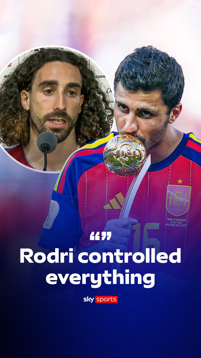 "He controlled everything" Marc Cucurella heaps praise on Rodri for his Golden Ball performances in Spain's triumphant World Cup run 🏆