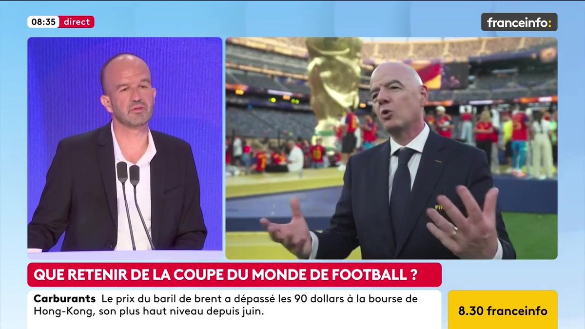 🔴 Que retenir de la Coupe du monde de football ? ➡️ "Le principe d'une compétition sportive, ça ne peut pas être que le président d'un des pays d'accueil vienne intervenir dans les modalités sportives de la compétition", déclare Manuel Bompard.