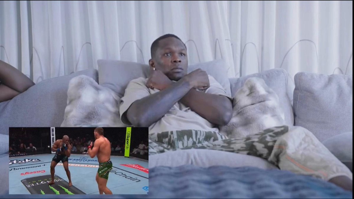 La réaction d'Israel Adesanya au combat de son ami Kamaru Usman. 😕