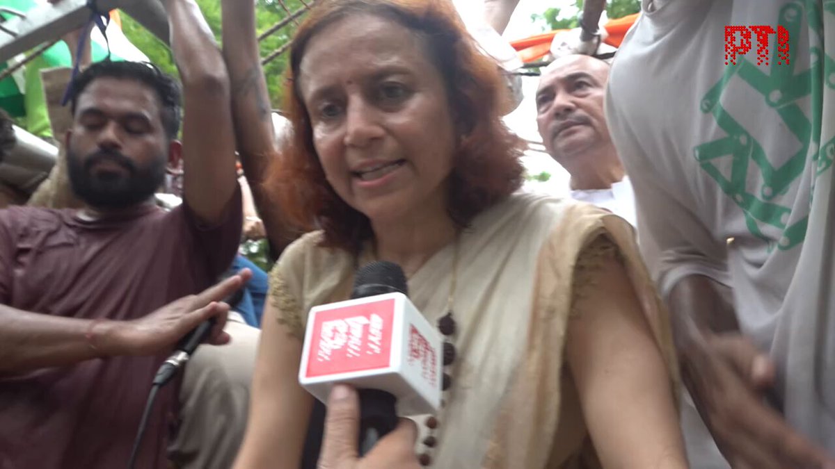 VIDEO | CJP protest in Delhi: Sonam Wangchuk's wife Gitanjali Angmo says, "Very unfortunate that people have to protest to raise a genuine issue; This could have been avoided." (Full video available on PTI Videos -