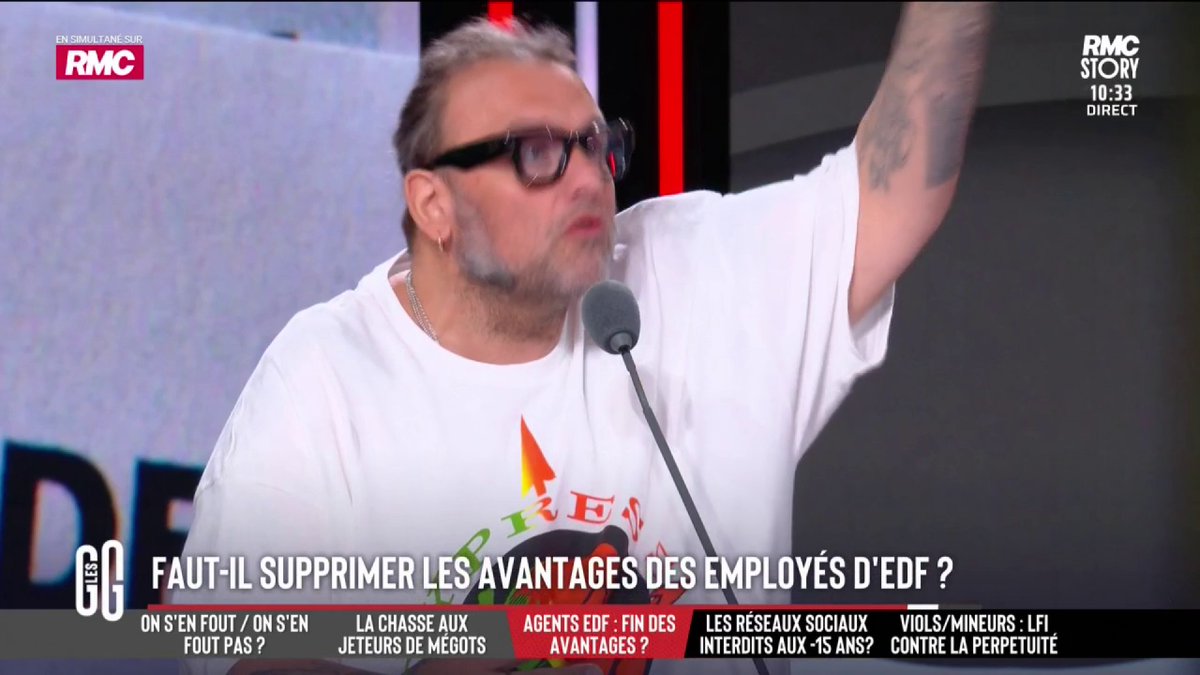 🔋 Faut-il supprimer le "tarif agent" des employés d'EDF qui ne paient que 2% du prix de l'électricité et du gaz ? 🗣️ Le coup de gueule de Bruno Poncet : "Vous me faites rire ! Allez bosser chez EDF. Allez monter en haut d'un poteau, allez bosser en 3x8." #GGRMC