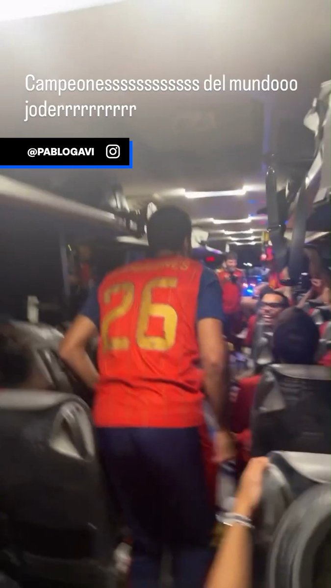 𝙉𝙐𝙀𝙑𝘼𝙔𝙤𝙇 🗽❤️‍🔥 🇪🇸 La celebración de los jugadores de España en el bus tras coronarse campeones del mundo