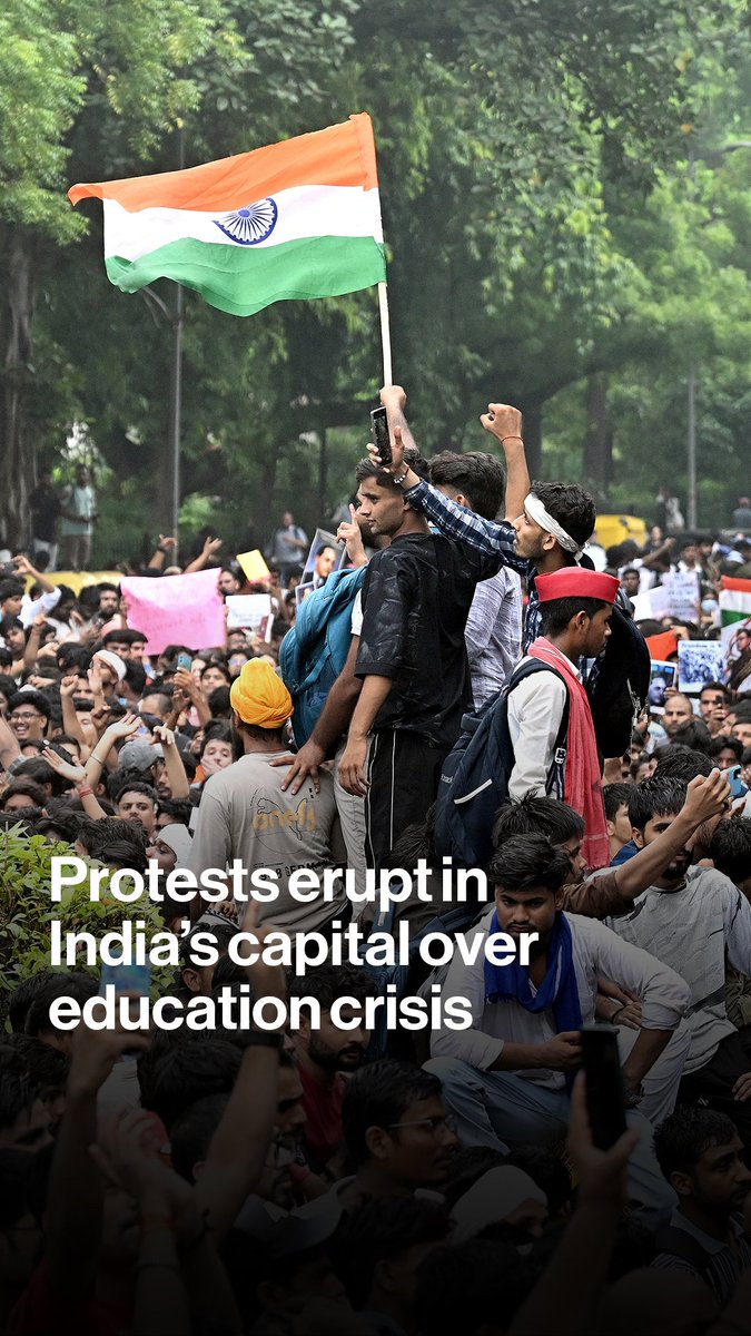 Tensions rise in New Delhi as thousands of supporters of India's youth-led Cockroach movement attempt to march to the Parliament, demanding the education minister's resignation: