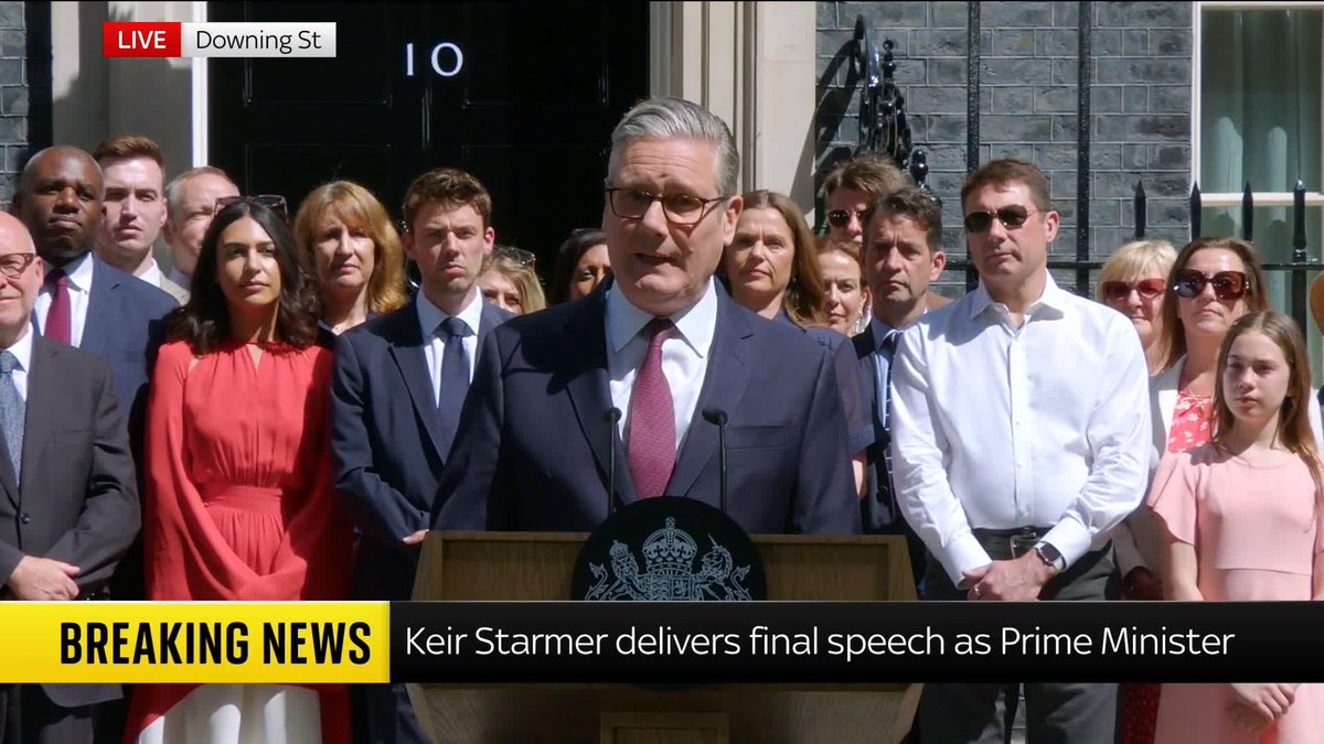 "As I now pass the baton to Andy Burnham, I wish him every success." In his last speech as prime minister, Sir Keir Starmer says his successor has his "full support", as he thanks his family and Downing Street staff. 📺 Sky 501, Virgin 602