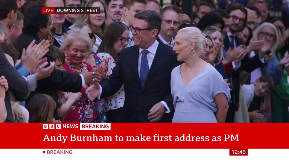 Andy Burnham arrives at Downing Street following his meeting with King Charles at Buckingham Palace Follow live:
