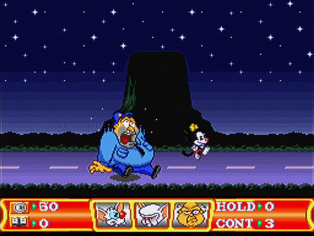 The SNES version of Animaniacs has quite the unique difficulty. Everything is a one hit K.O. that sends you back to the checkpoint. You lose a sibling, but they're "easy" to get back from the water tower. It gets brutal when you're on your last Warner, hoping to win the jackpot.
