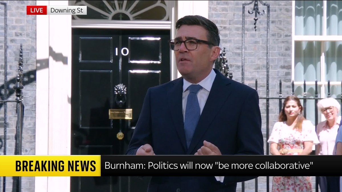 "I will put the care of people at the heart of everything I do. I will give this my all." In his closing remarks, Prime Minister Andy Burnham urges people to "build a national sense of unity" and to make this a moment "when Britain starts to believe again."