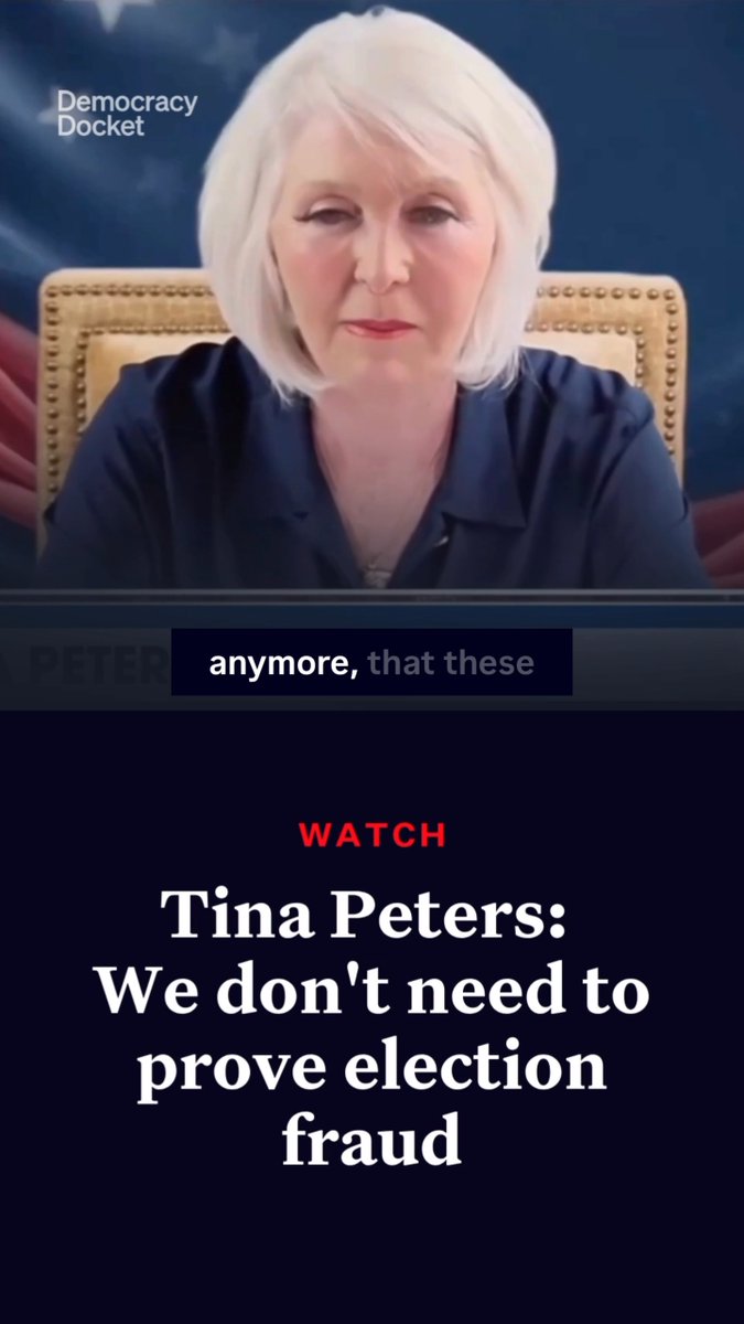 Election deniers are scared of showing evidence of widespread voter fraud because they know there is none. The same goes for Tina Peters, a convicted election denier who says there’s no need to “prove” that elections are rigged. American democracy deserves better. Join our fight: