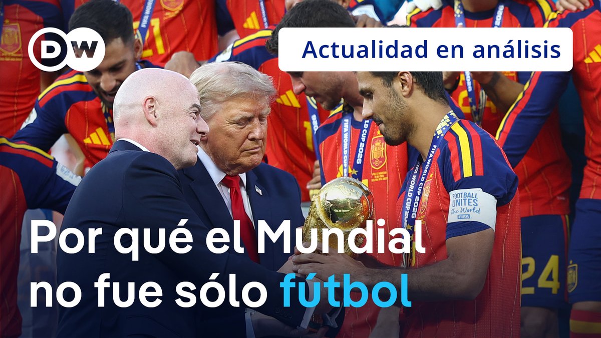 Cómo la geopolítica se coló en el Mundial de Infantino España se coronó campeona del mundo con un despliegue virtuoso de fútbol coral, que impidió una nueva gesta épica de la Argentina de Lionel Messi. Pero más allá del espectáculo que siempre entrega el fútbol, el Mundial 2026 fue blanco de críticas por la extensión del torneo a un número de participantes nunca visto, y por la adaptación a estándares de show estadounidense, ajenos al fútbol. ¿Cuál es el balance del Mundial de Infantino? /ir