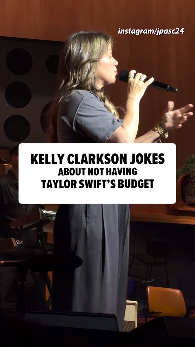 Kelly Clarkson kept it real during her "Studio Sessions" residency at Caesars Palace, joking that her stripped-down production isn’t exactly Eras Tour-level because she doesn’t have Taylor Swift’s budget — she’s “ballin’ on a budget.” 💸 🎥: instagram / jpasc24