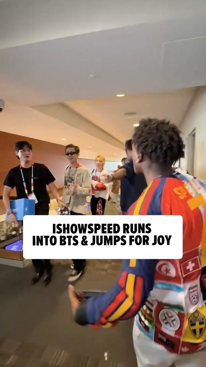Streamer IShowSpeed couldn't contain his excitement when he ran into BTS during the FIFA World Cup final and the K-pop band instantly matched his energy 🔥