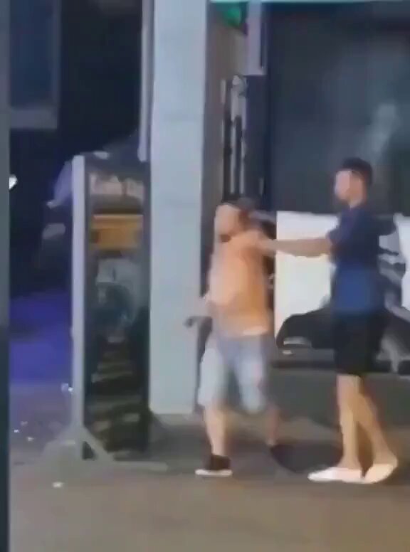 Short dude went crazy after these 2 young guys slapped his wife's butt