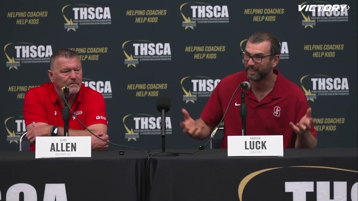 "I'm not sure any state is quite organized like this, quite has the respect around the profession of high school football coaches like Texas does, and I think that matters." Stanford Football GM Andrew Luck talks about why Texas high school football is so special 🏈 THSCA
