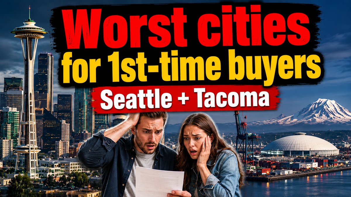Seattle and Tacoma just got named among the worst cities in America to buy your first home. The only Washington cities that scored well are Spokane and Spokane Valley, while a Seattle starter home now runs near $865,000.
