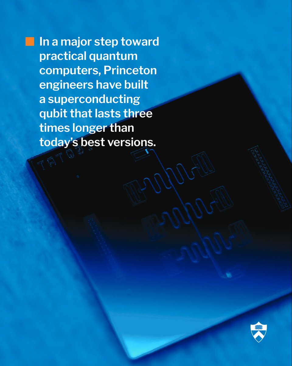 Princeton researchers have cleared a major hurdle toward the advent of practical quantum computing by developing a new kind of superconducting qubit that improves quantum coherence time by 15 times that of industry standards. The new qubit design is similar to those already used by leading companies like Google and IBM, and could easily be slotted into existing processors, according to the researchers. Read the full story: