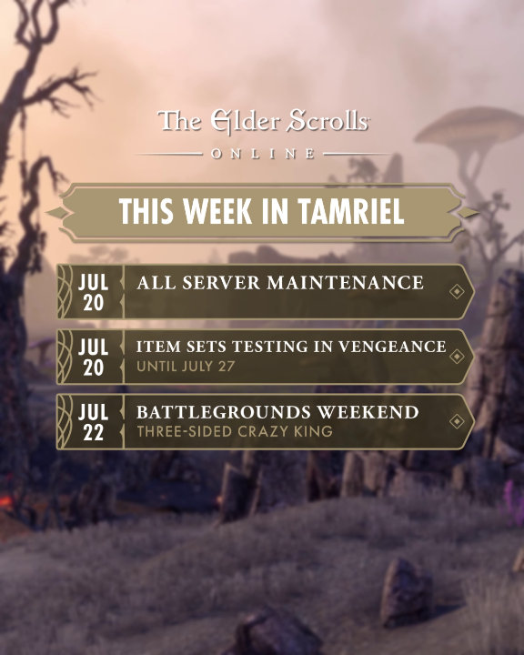 Choose your own PvP adventure! Help us test Item Sets in Vengeance or jump into Battlegrounds this weekend.