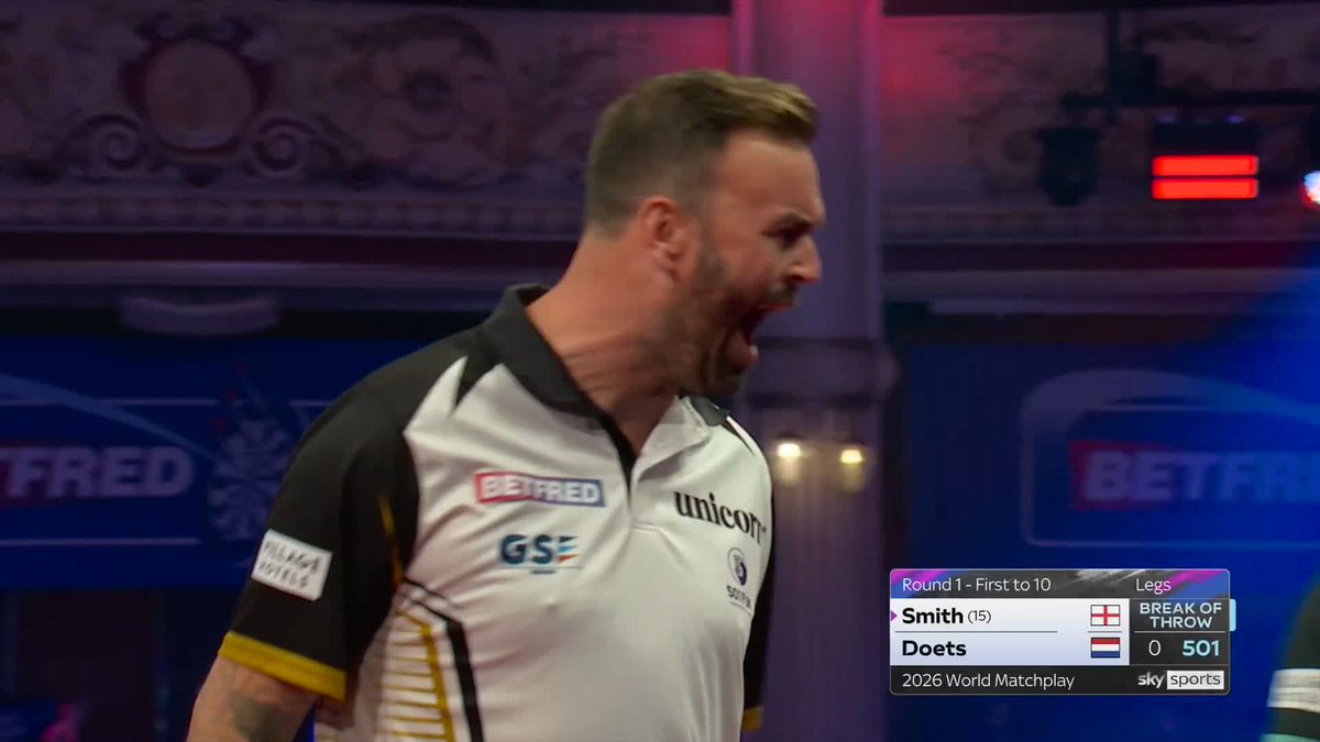 SENSATIONAL SMUDGER! Ross Smith - take a bow! 👏 The former European Champ conjures a majestic 160 checkout to lead Doets 4-0 with a 105 average! 📺 #MatchplayDarts