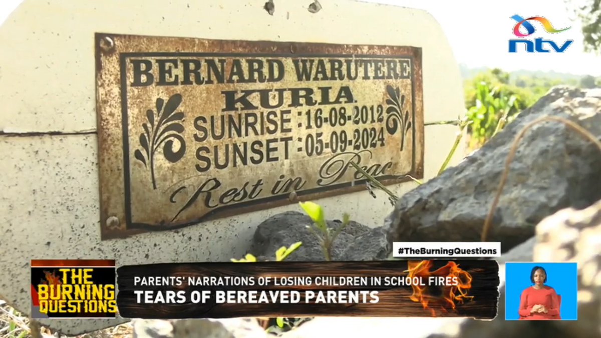Peter Kuria quietly tends to the grave of his son, who died in the Hillside Endarasha Academy fire tragedy. His wife recalls the agonising hours they spent moving between the school and hospitals in search of their son. #TheBurningQuestions Margaret_Kimathi