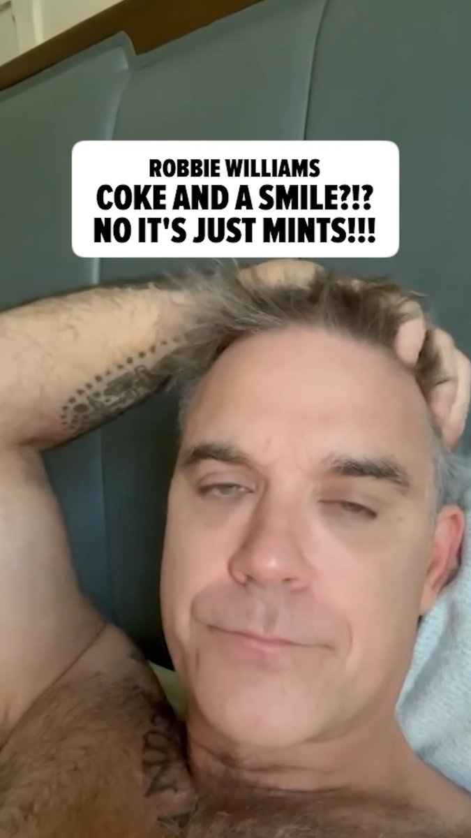👀 Robbie Williams addresses the white substance on the mic during his World Cup broadcast.