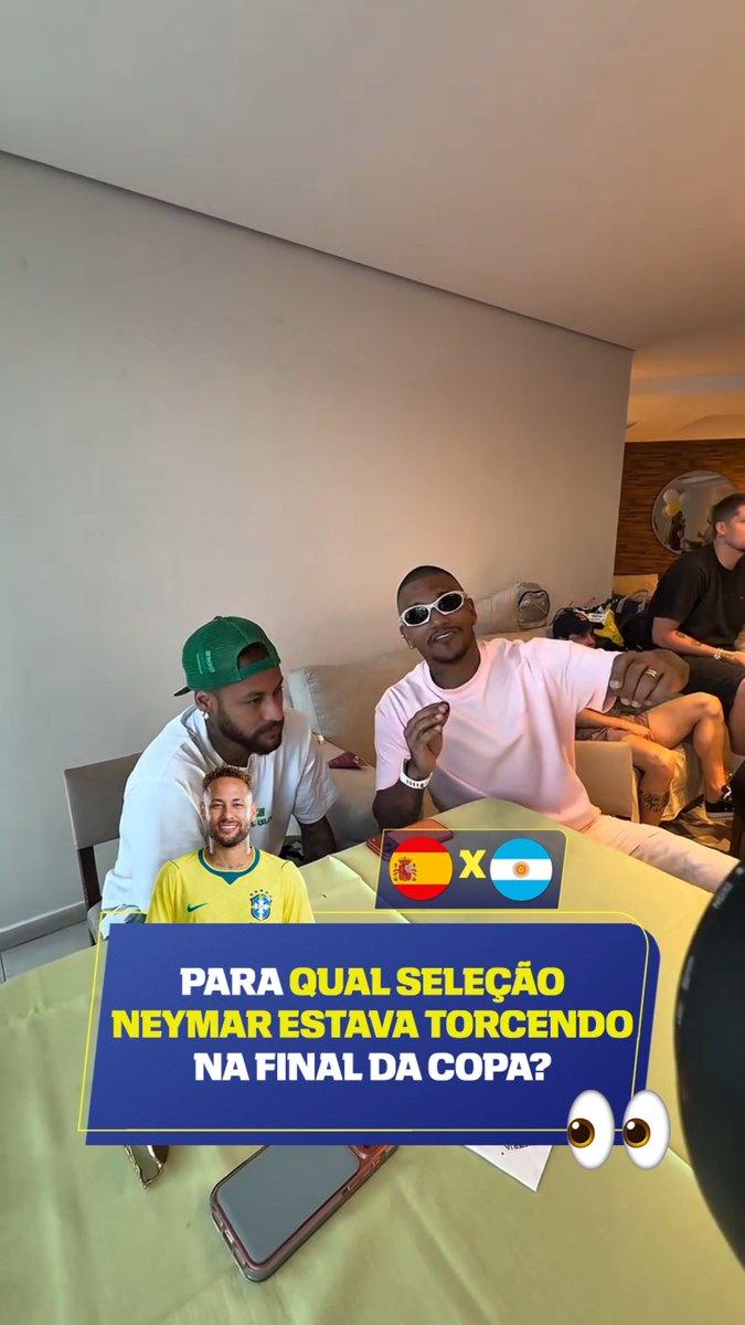 ‘ESTOU TORCENDO...’ 👀👀 Cris Guedes perguntou ao camisa 10 da Seleção Brasileira, Neymar, para qual seleção, entre Espanha e Argentina, ele estava torcendo na final da Copa do Mundo. 🇦🇷🇪🇸 via: Cristian Guedes #ESPN2026 #FIFAWorldCup #Espanha #Argentina #Neymar