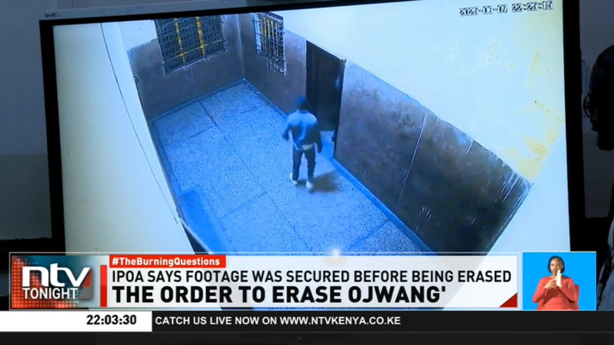 The Order To Erase Ojwang' The murder trial of Albert Ojwang has begun at the Kibra High Court. IPOA presented recovered CCTV footage that shed new light on events before and after Ojwang's death at Nairobi Central Police Station. #NTVTonight Number8, the poet