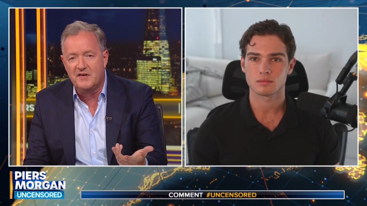 ‘You’re warcrime-maxxing!’ Piers Morgan questions Clavicular as he confirms he would visit Putin after his controversial trip to Israel. Watch more! 👇 📺 Piers Morgan | Clavicular
