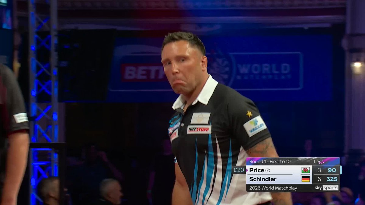 PRICE BATTLING BACK! More missed opportunities for Martin Schindler, and Price powers in an 11-dart hold to reduce the deficit to 6-4 at the interval! 📺 #MatchplayDarts