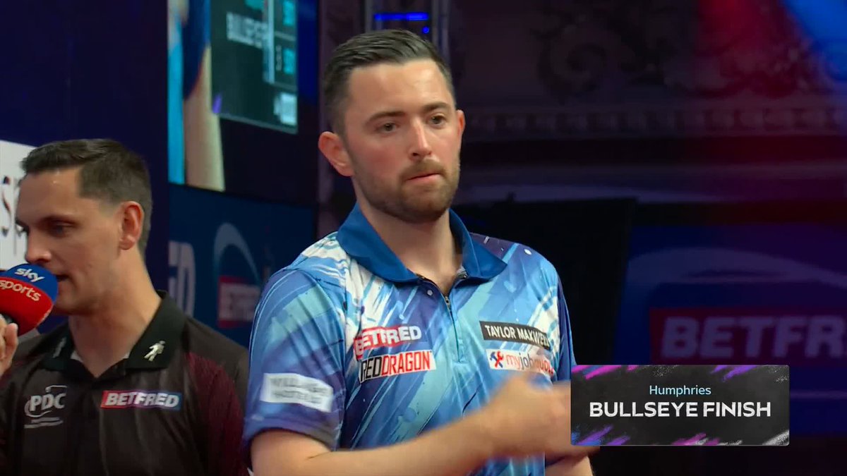 167 FROM HUMPHRIES! What a response! Humphries makes it SIX consecutive breaks of throw with a magnificent 167 checkout to level at 3-3! 📺 #MatchplayDarts
