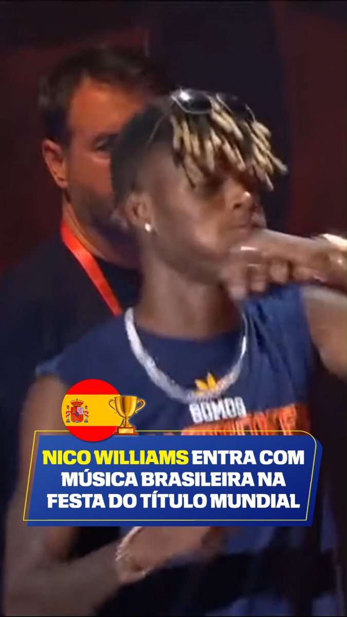 ESSA É A MISTURA DO BRASIL COM A... ESPANHA! 🫢🇧🇷 Nico Williams escolheu um funk para a sua entrada na festa do bicampeonato mundial da Espanha! #ESPN2026 #FIFAWorldCup #Espanha