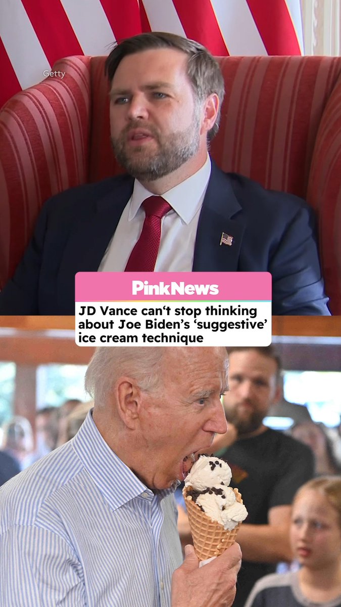 JD Vance is being mocked online for saying there's something 'suggestive' about the way Joe Biden eats ice cream. Yes, really. Read more ➡️