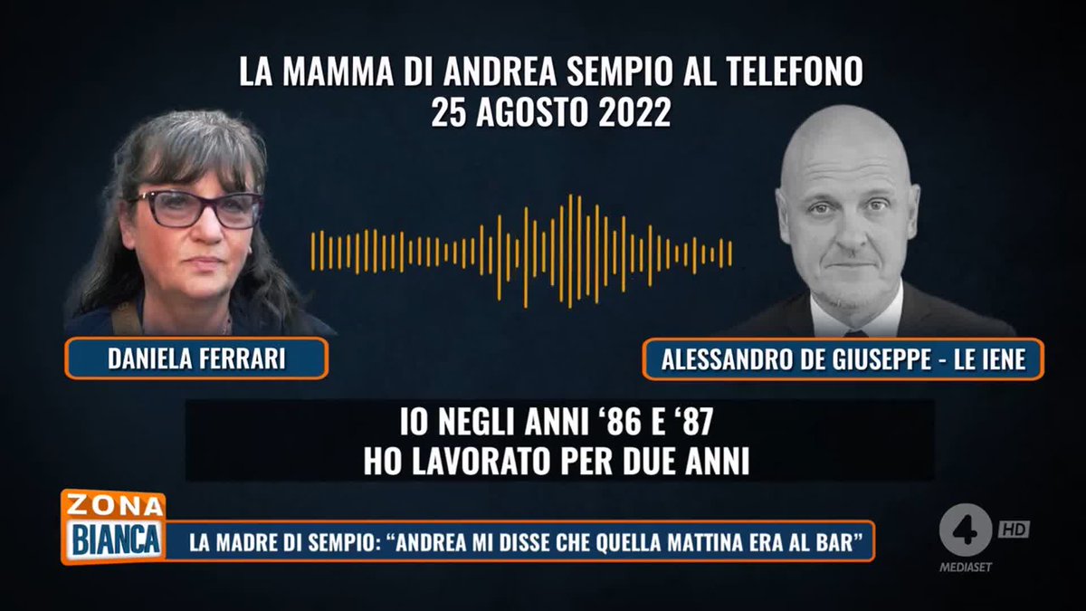La madre di Sempio: "Andrea mi disse che quella mattina era al bar" #ZonaBianca