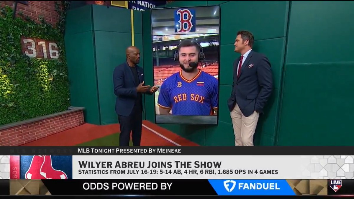 "I was super happy... we're ready to rock." Wilyer Abreu posted a 1.685 OPS after returning from the All-Star break, on the way to winning AL Player of the Week! #MLBTonight | Red Sox