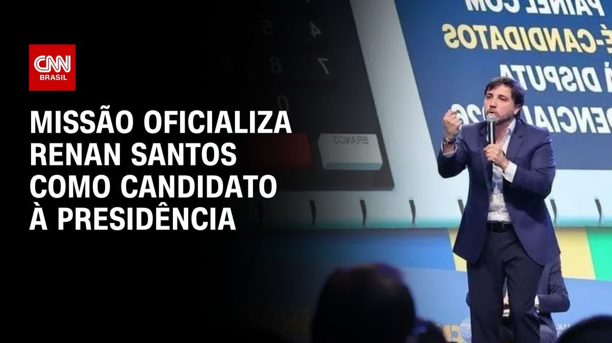 Missão oficializa Renan Santos como candidato à Presidência; assista #CNNPrimeTime