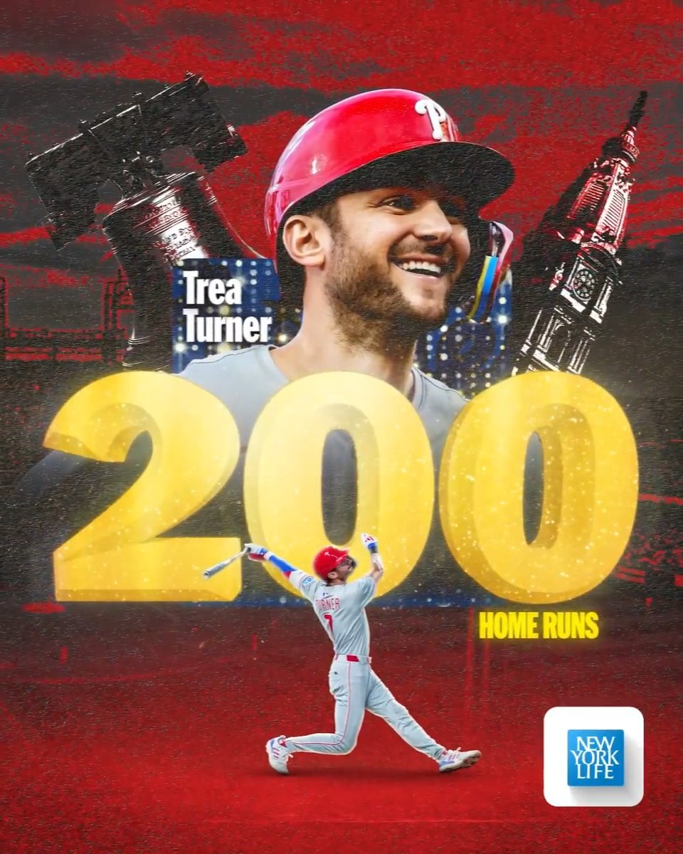 Congratulations to Trea Turner on reaching 200 career home runs! (MLB x New York Life)