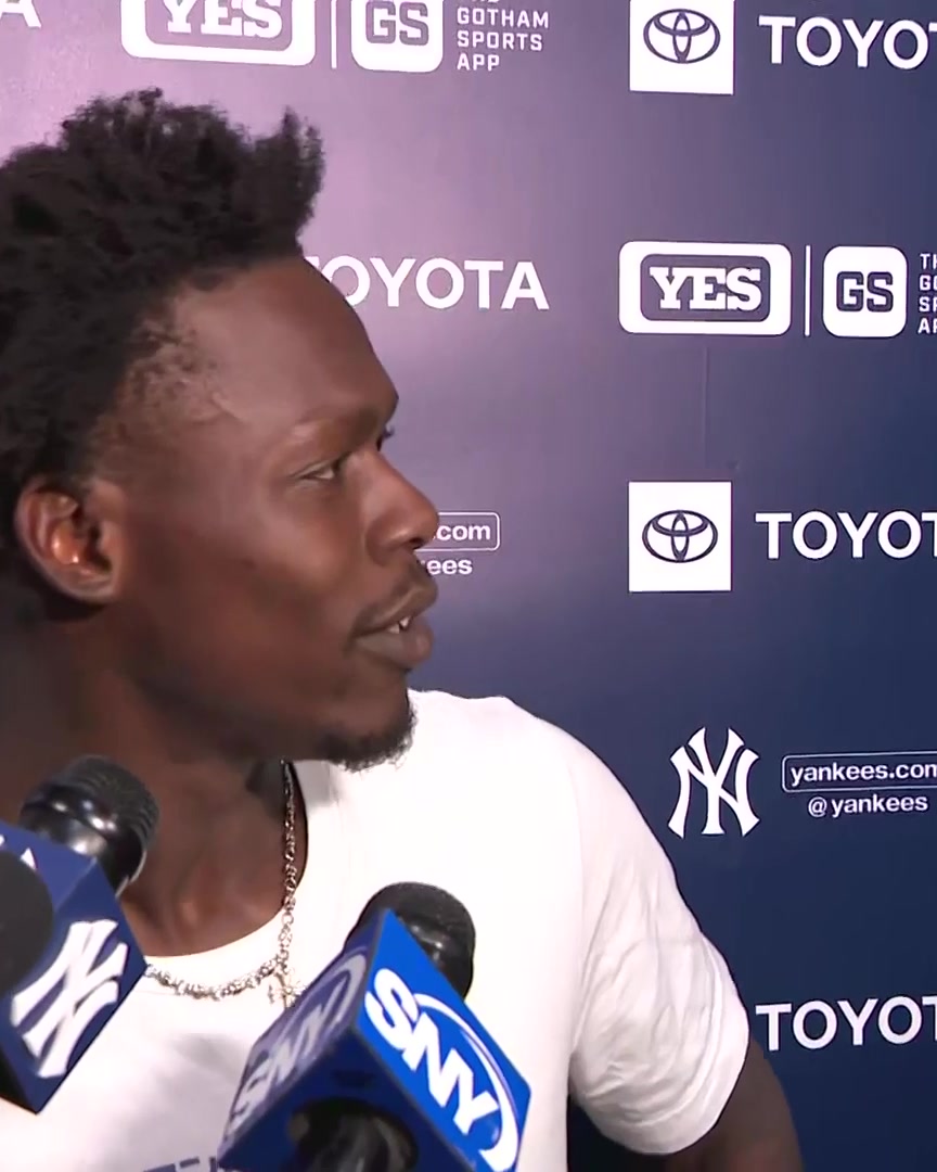 Jazz Chisholm Jr. on the pressure offensively he's put on himself "I felt like I was trying to overdo it. Losing trying to hit a 5-run home run with nobody on base. Realizing that we do this as a team and everybody play their game 'cause none of us are Aaron Judge"