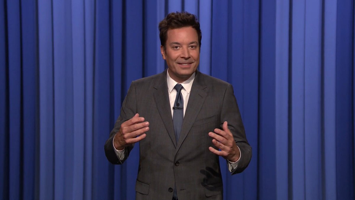Trump helped present the World Cup trophy to Spain, but then he looked like he didn’t want to leave the stage during their celebration. He looked at all the players like, “We can photoshop these guys out later.” #FallonTonight