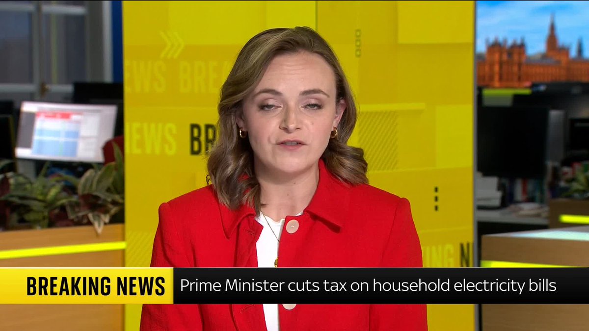BREAKING: VAT on electricity bills is to be removed from 1 October, Prime Minister Andy Burnham has announced. The move is expected to take around £45 off the yearly Ofgem price cap. Politics latest: 📺 Sky 501 and YouTube