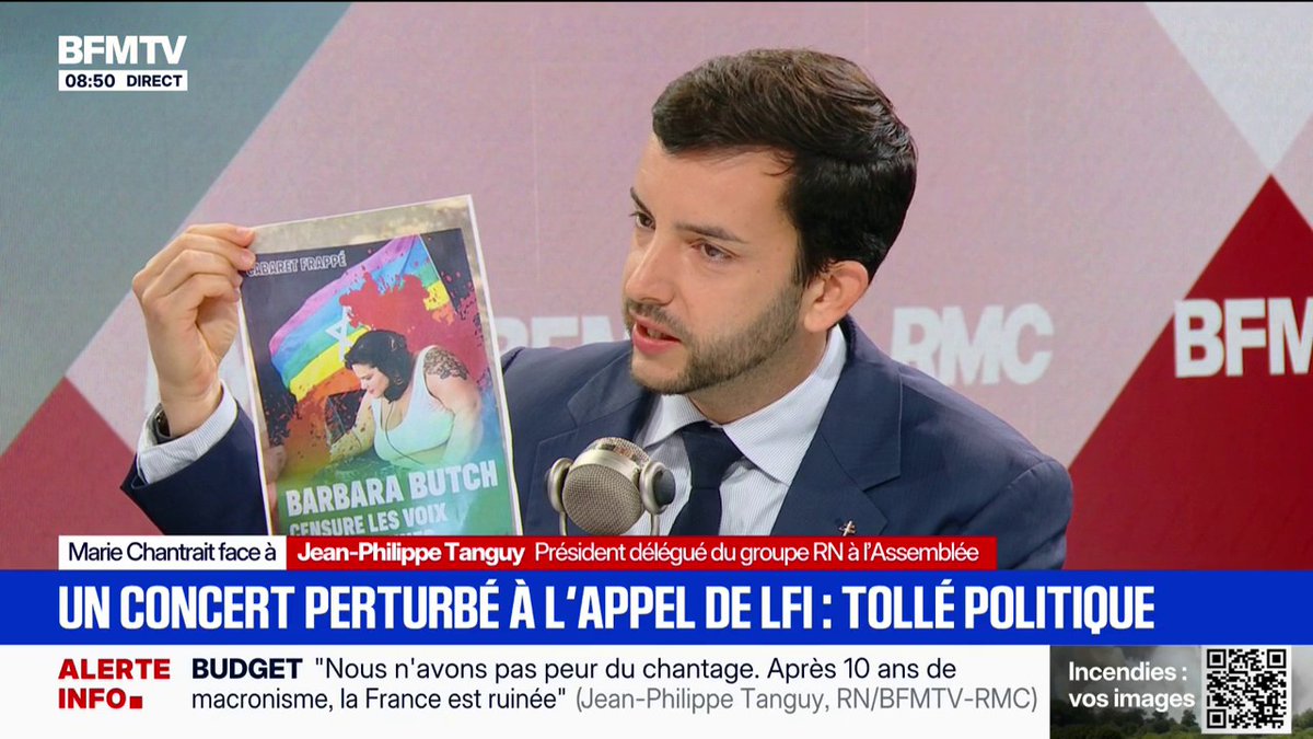 💬 "Je veux que ce tract fasse un scandale national" Jean-Philippe Tanguy (RN) revient sur l'interruption du concert de la DJ Barbara Butch par des militants propalestiniens et LFI
