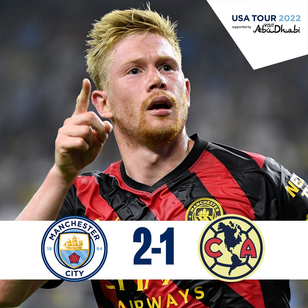 #OnThisDay: #ManCity 2-1 Club America [2022] ⚽️ [30’, 45+1'] Kevin De Bruyne - ⚽️ [43'] Henry Martín