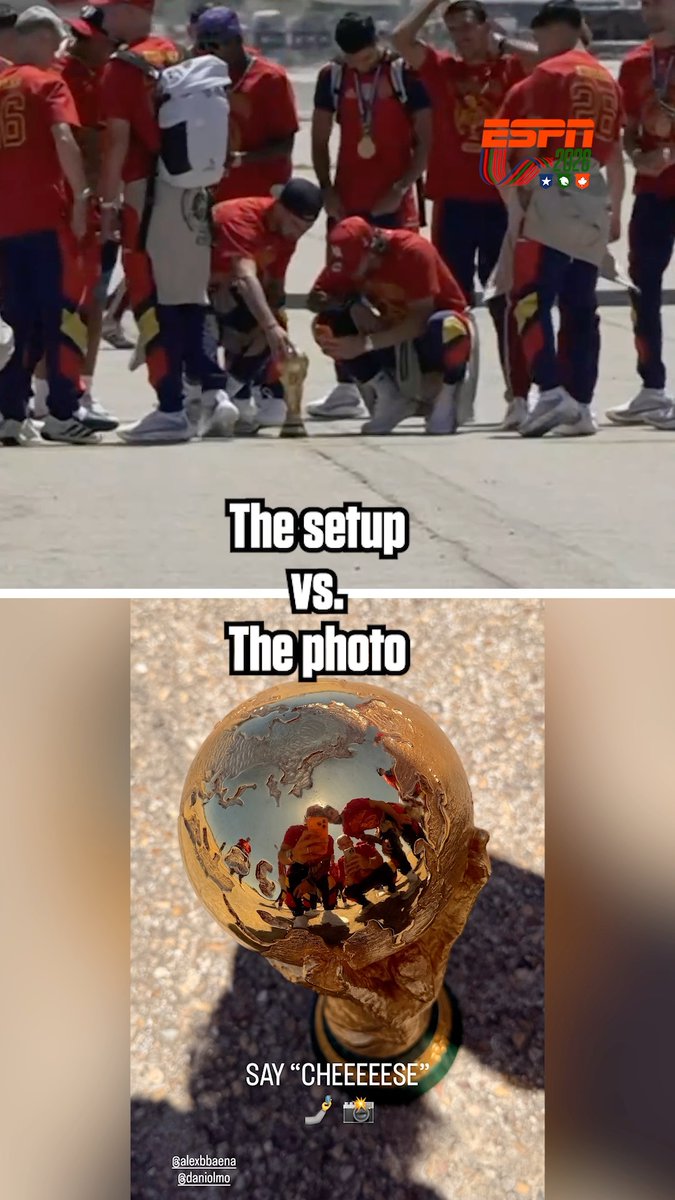 The setup vs. the photo of the World Cup 🏆 (via d.raya1/IG)