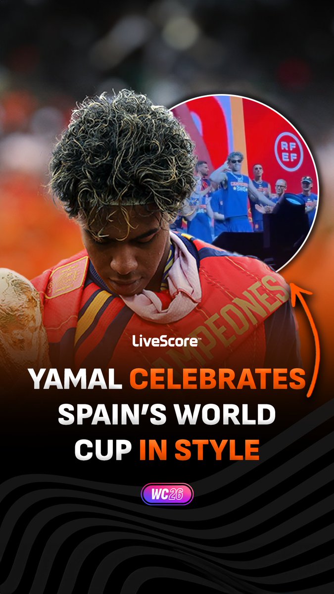 Lamine Yamal sure knows how to celebrate at Spain’s World Cup trophy parade 🥳🇪🇸