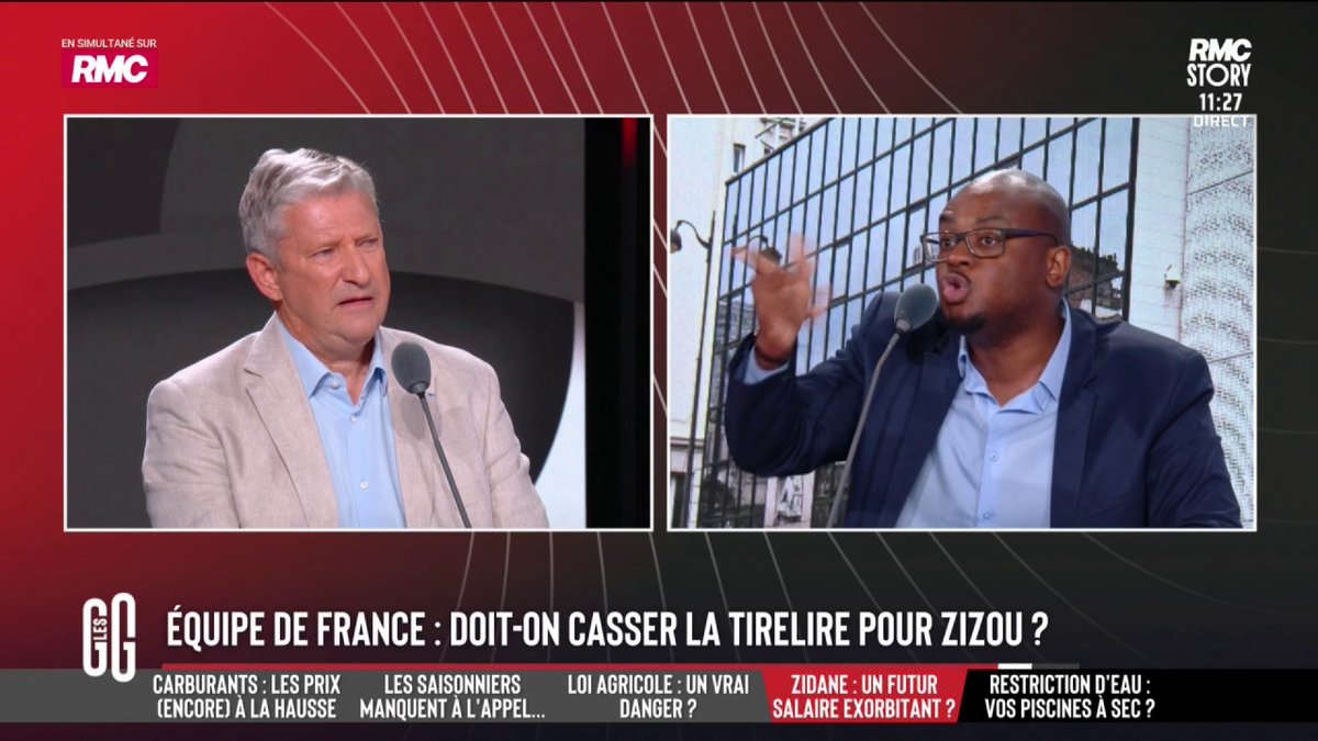 🇫🇷⚽️ Equipe de France : doit-on casser la tirelire pour Zizou ? 💥 Emmanuel de Villiers : "40.000 € par mois, c'est déjà très bien. Il a une fortune déjà considérable entre 100 et 130 millions €." 💥 Abel Boyi : "C'est Zidane, moi je lui donne le salaire qu'il veut." #GGRMC