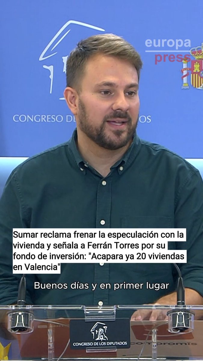 Sumar reclama frenar la especulación con la vivienda y señala a Ferrán Torres por su fondo de inversión: "Acapara ya 20 viviendas en Valencia"
