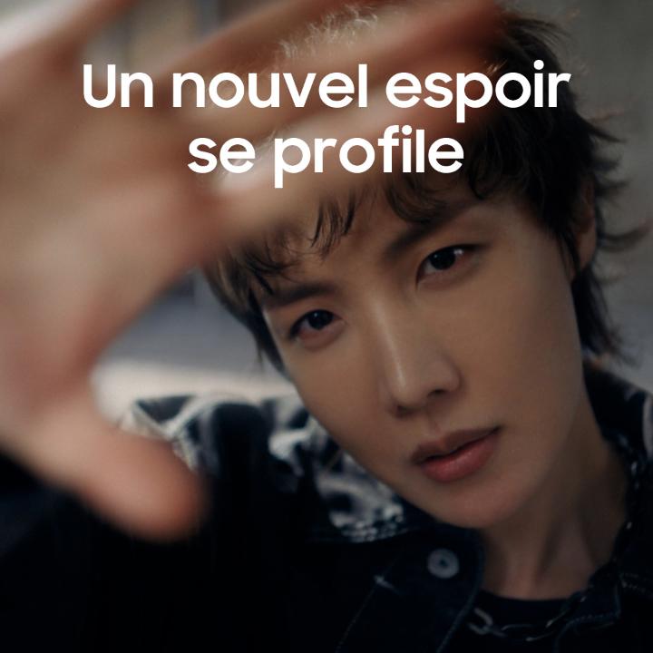 On ne peut pas trop en dire, mais j-hope est déjà surexcité par ce qui se prépare 🎉 La grande révélation arrive bientôt ! ✨ #GalaxyUnpacked le 22 juillet 2026. En direct sur le site Samsung. #GalaxyAI