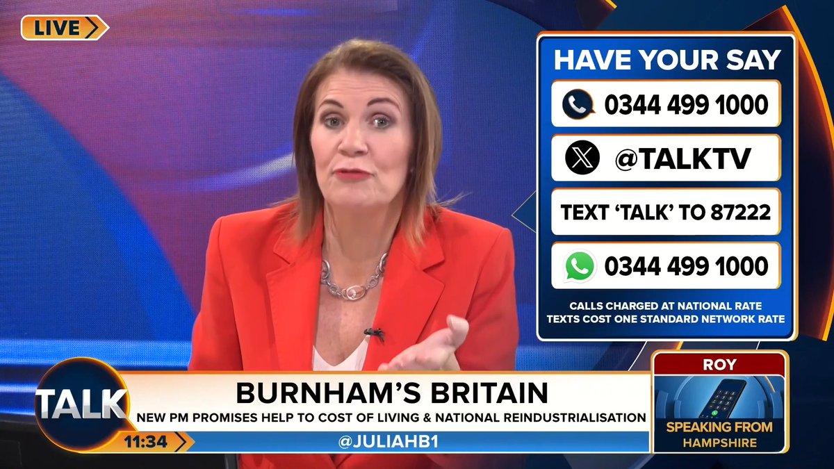🚨"Our government are out and out COMMUNISTS!" Roy from Hampshire calls Julia to explain how prices of everyday goods and food has gone up double compared to just a few years ago and that Labour are leading the country into ruin. Julia Hartley-Brewer