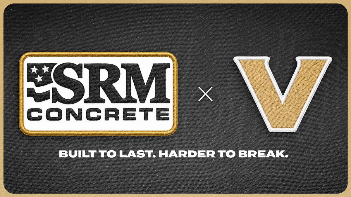 Built to last. Harder to break. SRM Concrete will become the first all-sports jersey patch partner in Vanderbilt Athletics history beginning with the 2026–27 athletic year.