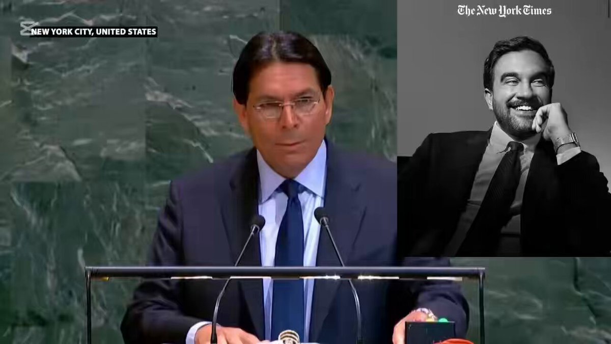 JUST IN: 🇮🇱🇺🇸 Israel's Ambassador to the United Nations Danny Danon with a warning to the NewYork mayor Mamdani who said that he is going to arrest Netanyahu for the genocide in Gaza: “Mr. Mamdani, you have chosen the opposite of democracy. You have chosen collaboration with terror. Well, Mr. Mamdani, I have news for you. Your threat has no legal basis. We all know that the United States is not a member of the ICC. We have all read the UN headquarters agreement. Mahmoud Ahmadinejad, Yasser Arafat, they all stood at this podium. They were dictators and sponsors of terror. Benjamin Netanyahu is not. He is the elected Prime Minister of a democracy fighting terror. Yet you, Mr. Mamdani, pretend he's the one who should be arrested for standing here. Your sweat is empty. It's a political theater designed to excite your radical base and distract from your failures in running this city. We have seen this playbook before. Like Mr. Han from the ICC, Mr. Mamdani attacks Israel leader to distract from his own failures. Your grand election promises remain slogans. Instead of delivering for New Yorkers, you target Israel. So spare us the threat. The person who should be arrested is not our Prime Minister. It's you, Mr. Mamdani. So let me make it very clear. Prime Minister Netanyahu will come to New York. He will stand at this very podium. He will speak for the State of Israel. He will defend the people of Israel. And there is nothing you can do to stop him.”