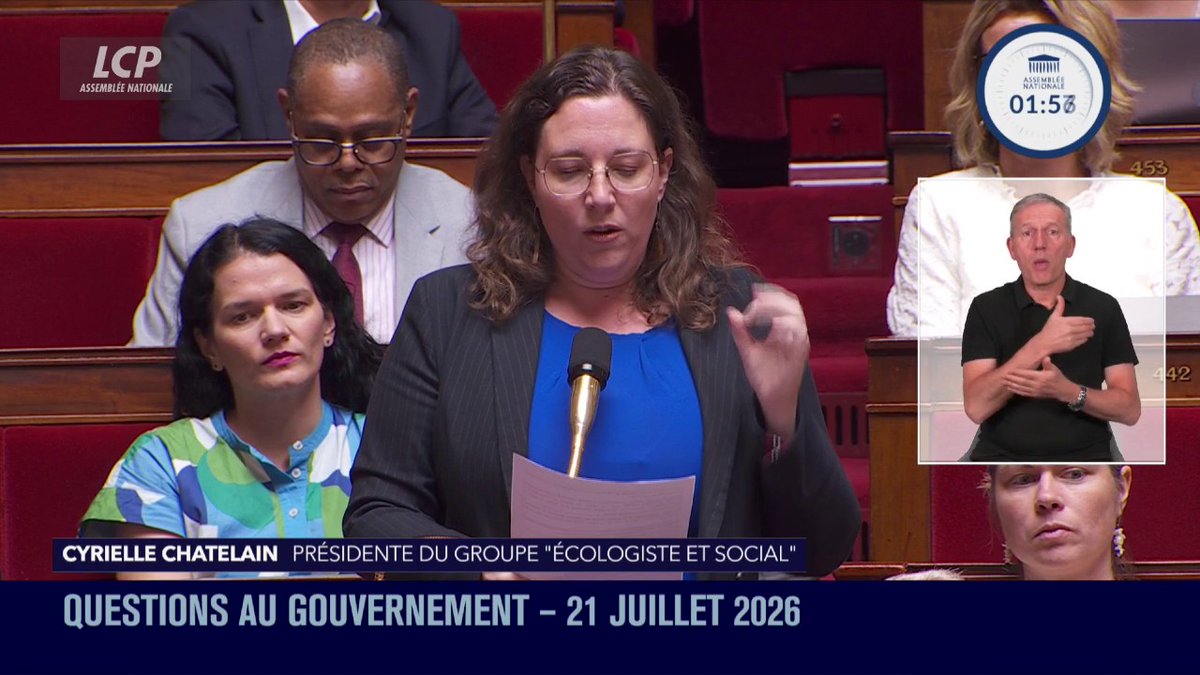 "M. le Premier ministre, vous devez une explication aux 2 130 368 signataires de la pétition contre la loi Duplomb et à cette Assemblée", déclare Cyrielle Chatelain, interrogeant le gouvernement sur la raison pour laquelle il n'a pas soumis au vote la réintroduction de l'acétamipride